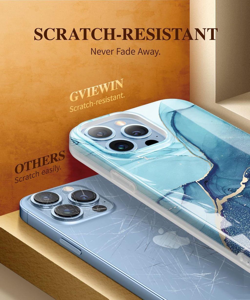 for Iphone 13 Pro Max Case, Marble Soft TPU Shockproof Protective Case, Ultra Slim Thin Glossy Stylish Phone Cover, 6.7" 2021 (Navy Blue)