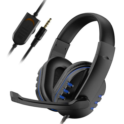 BP Electronics 3.5mm Wired Gaming Headphones | Noise-Cancelling Game Headset with Mic & Volume Control for PS4, PC, and PlayStation 4