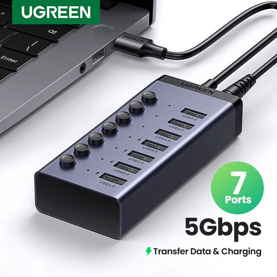 BP Electronics 10-Port USB-C Hub with 60W Power Delivery and fast data transfer.