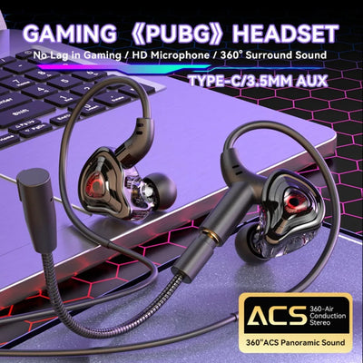 BP Electronics Esports Gaming Headset with 360° surround sound, HiFi stereo, dual microphones, and multi-platform connectivity via 3.5mm, Type-C, and USB. Perfect for PUBG and PC gaming.