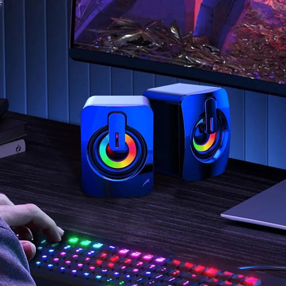 BP Electronics Desk Speaker with Inductive Amplification, Wireless Audio, Phone Stand & 6 Colorful RGB Light Modes