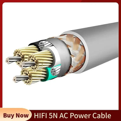 BP Electronics 5N Audiophile Power Cable | Silver-Plated Copper AC Upgrade Wire