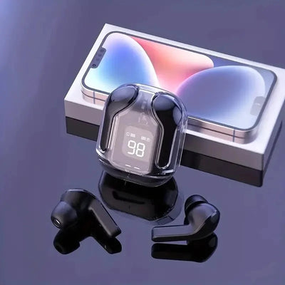 BP Electronics BT30 Wireless Bluetooth Earbuds HiFi Stereo Noise-Canceling Headphones with Digital Display