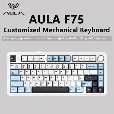 BP Electronics AULA F75 75% Mechanical Gaming Keyboard | RGB Wireless, Bluetooth & Wired with OEM Profile and Gasket Structure