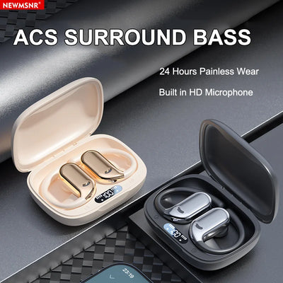 BP ELECTRONICS Ear Clip Earbuds | 360° Surround Sound Wireless Bluetooth Headsets with Noise Reduction