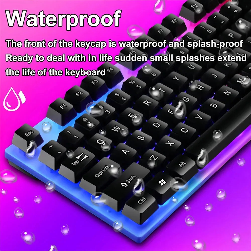 BP Electronics 104-Key Backlit Mechanical Gaming Keyboard | Wired Waterproof Luminous Keyboard for PC, Laptop & Office